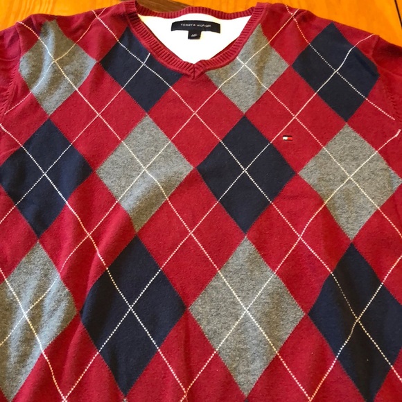 Men VNeck Sweater Tommy Hilfiger Large - Picture 2 of 5